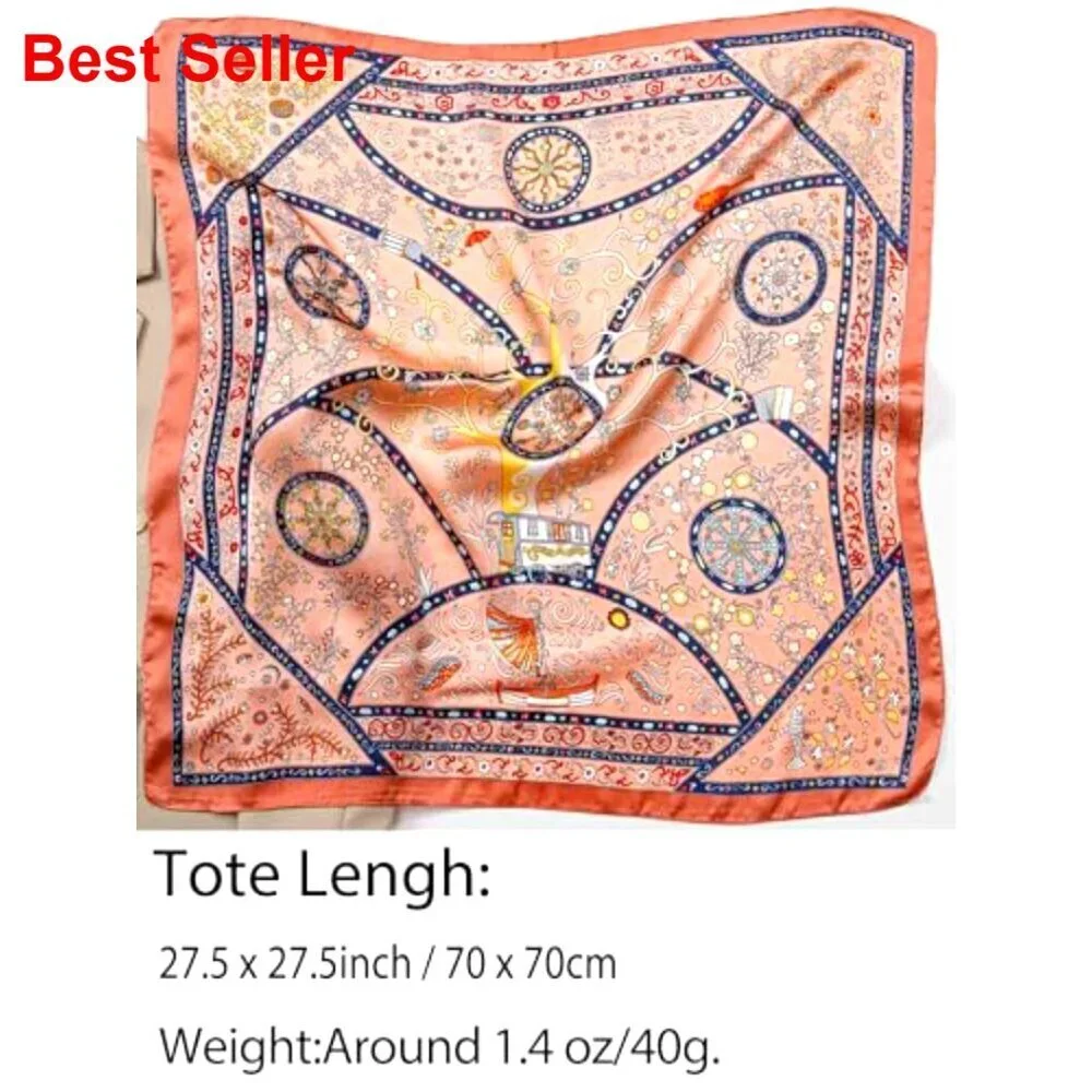 Silky Polyester Scarf for Women Lightweight Satin Head Wrap